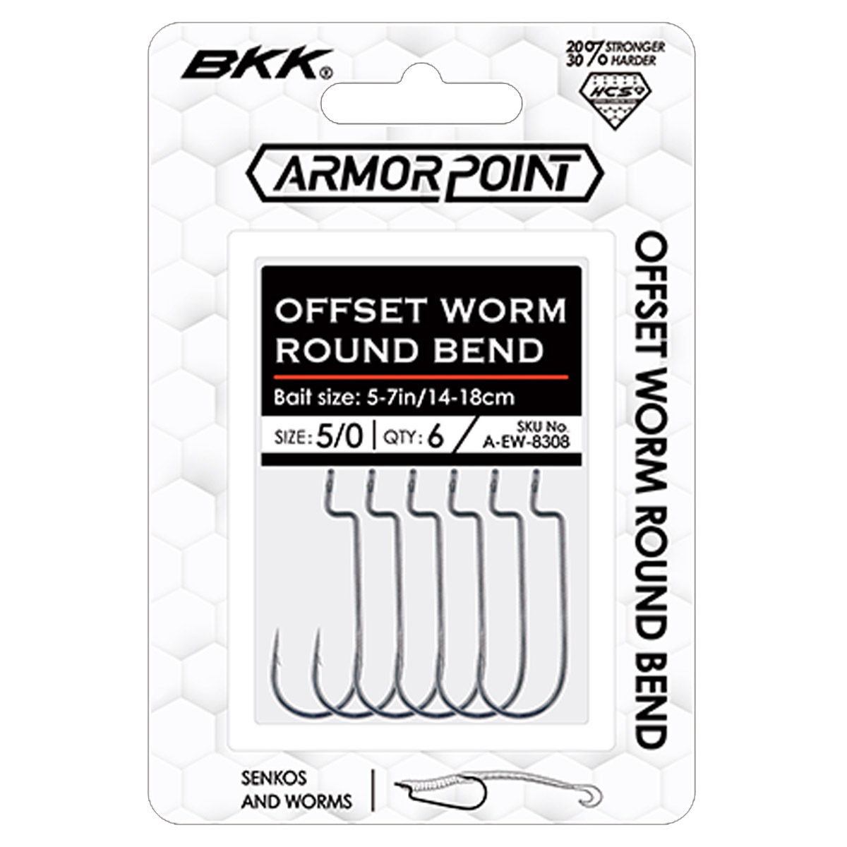 BKK Armor Point Offset Worm Round Bend Hook