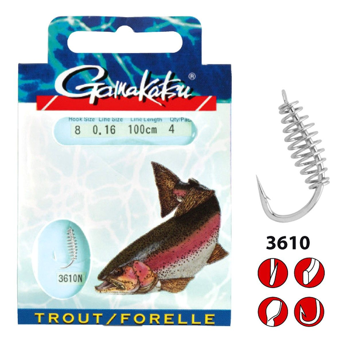 Gamakatsu Hakenboekje BKS 3610 Nikkel Spiral Tout 60 cm