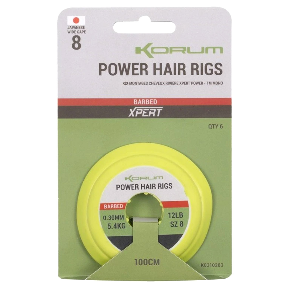 Korum Power Hair Rigs 1 Meter - Barbed