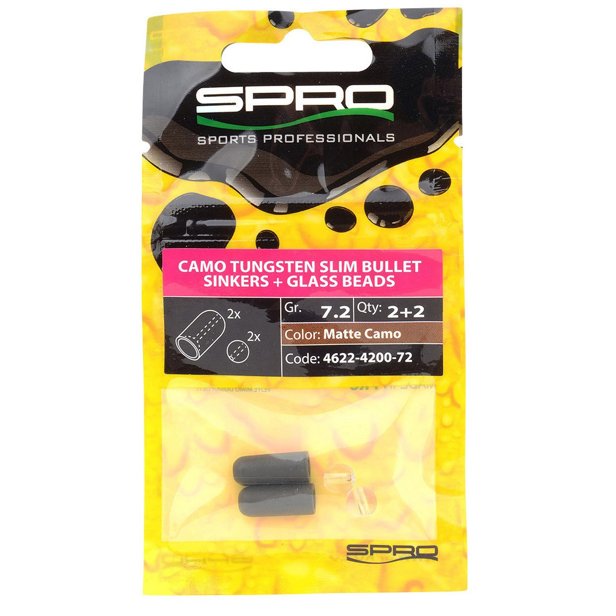 Spro Tungsten Slim Bullet Sinkers Matte Green
