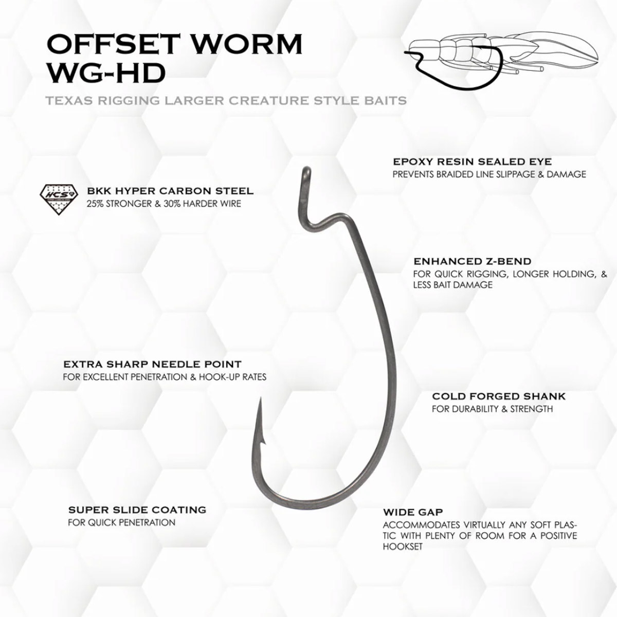 BKK Armor Point Offset Worm WG HD Hook