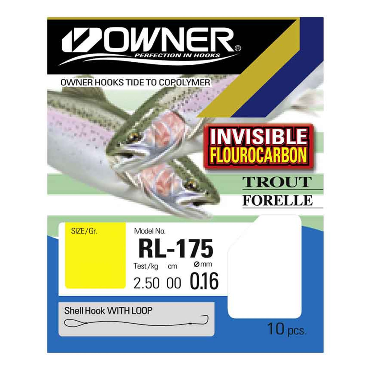 Owner Hakenboekje Fluorocarbon Trout Blue 60 CM