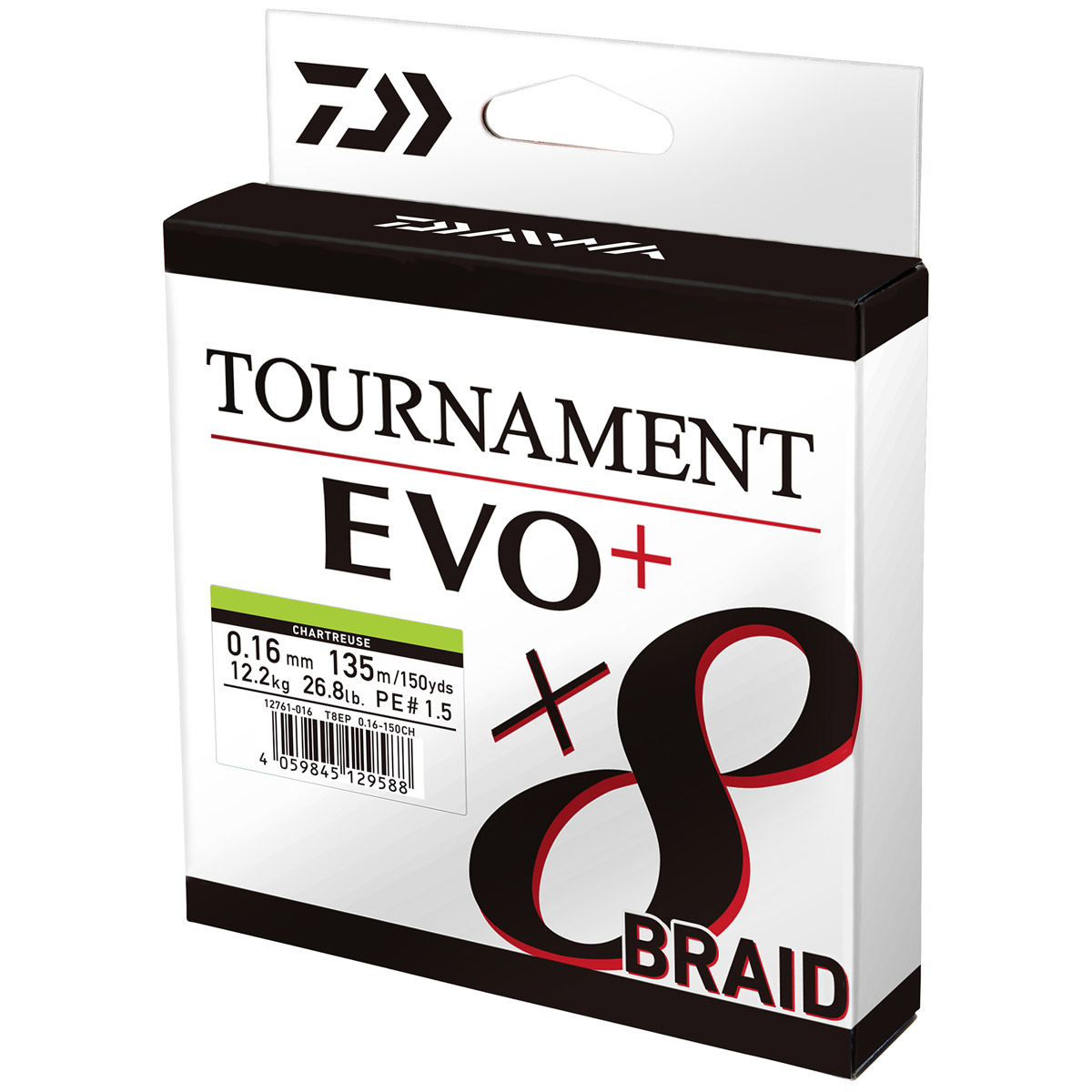Daiwa Tournament X8 Braid EVO+ 135 Meter - Chartreuse