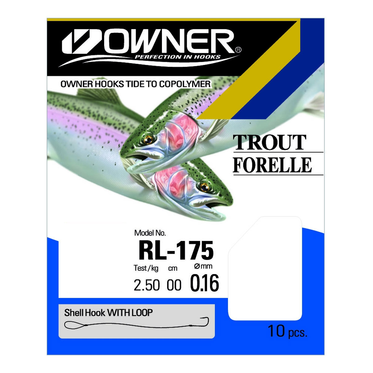 Owner Hakenboekje Trout Blue 150 CM