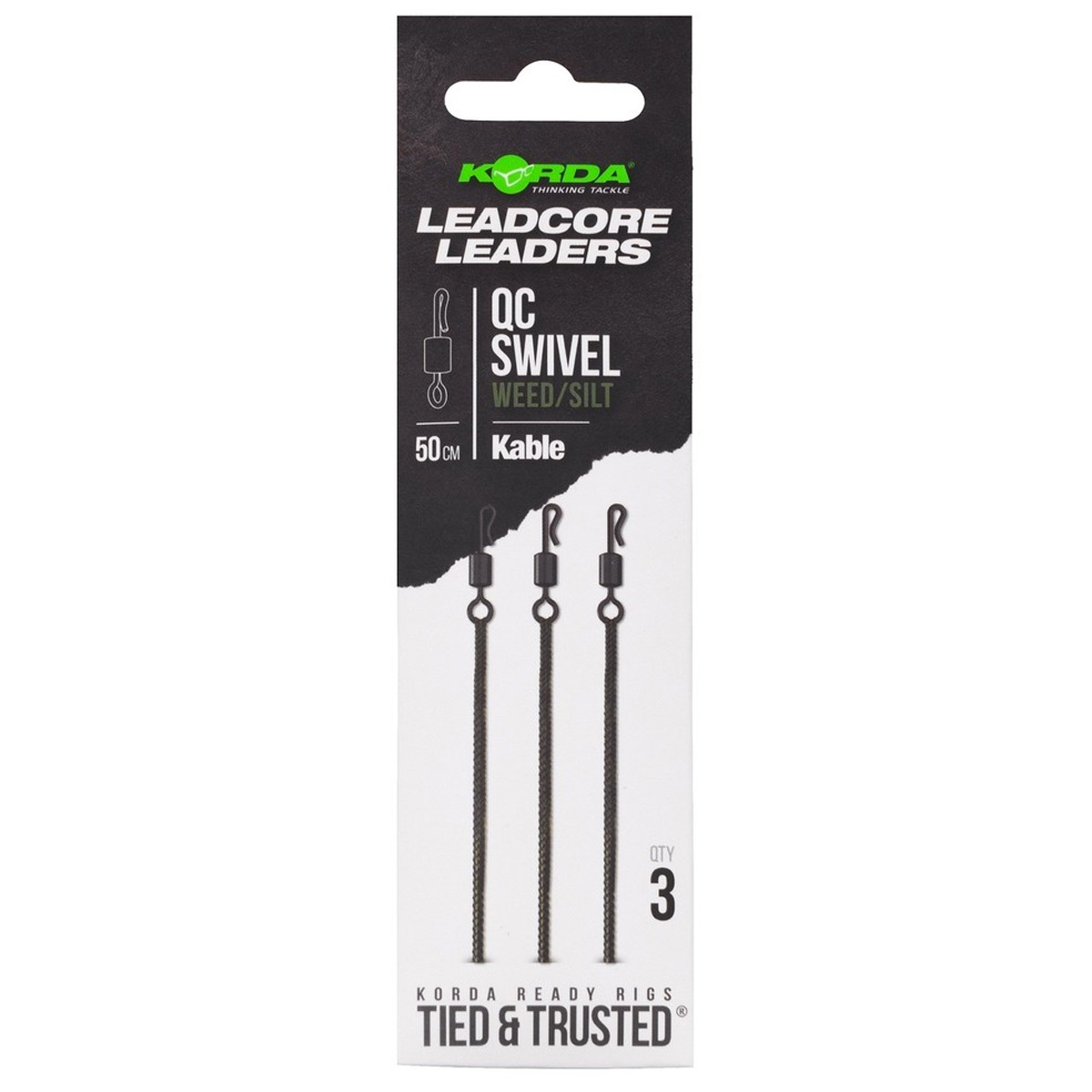Korda Kable Leadcore Leader QC Swivel 50 CM