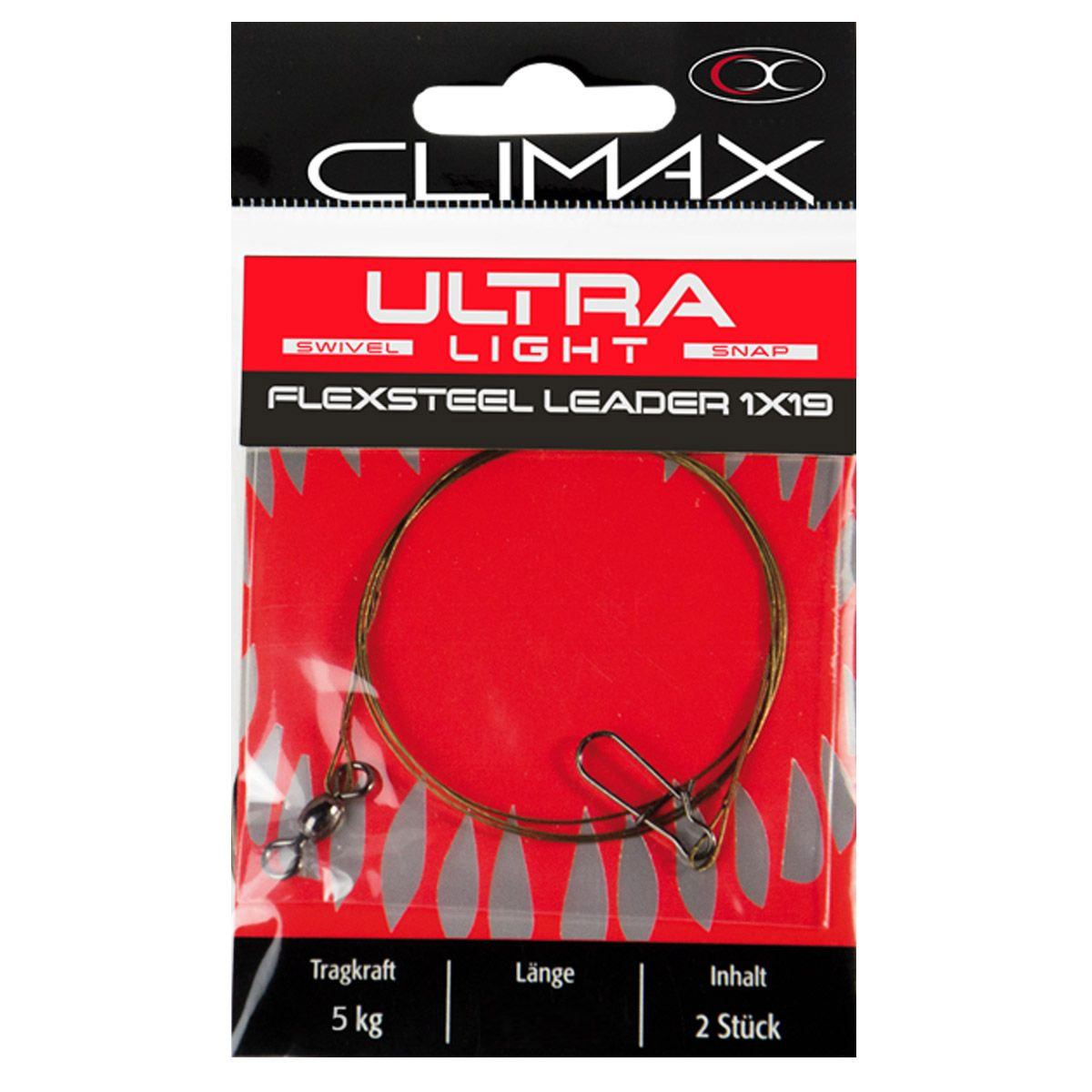 Climax Ultra Light Flexsteel 1x19 Leaders 30 CM